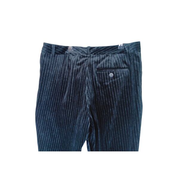 Vintage Ralph Lauren Lauren Jeans Co. Pinstripe Velvet Pants Black 12  Cropped - Picture 9 of 11